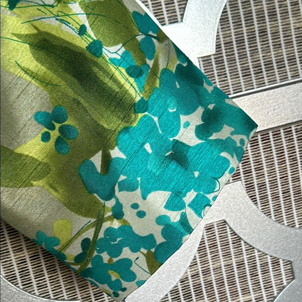 Floral Green and Blue Dress with Jacket - Picture 5 of 11